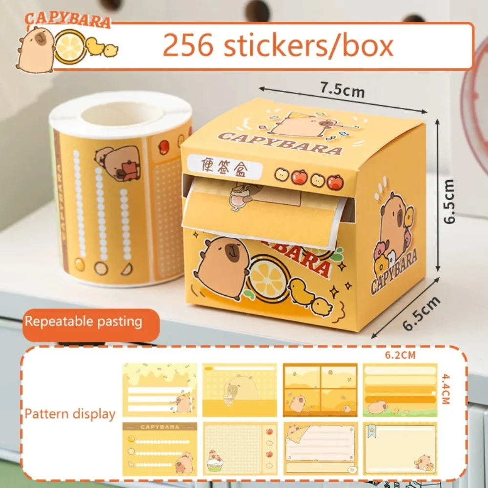 Sticky Notes Capybara ดึง Sticky Notes การ์ตูนหมายเหตุม้วนดึง Roll MeMO Pad เครื่องเขียน PANDA น่ารัก Capybara MeMO Pad