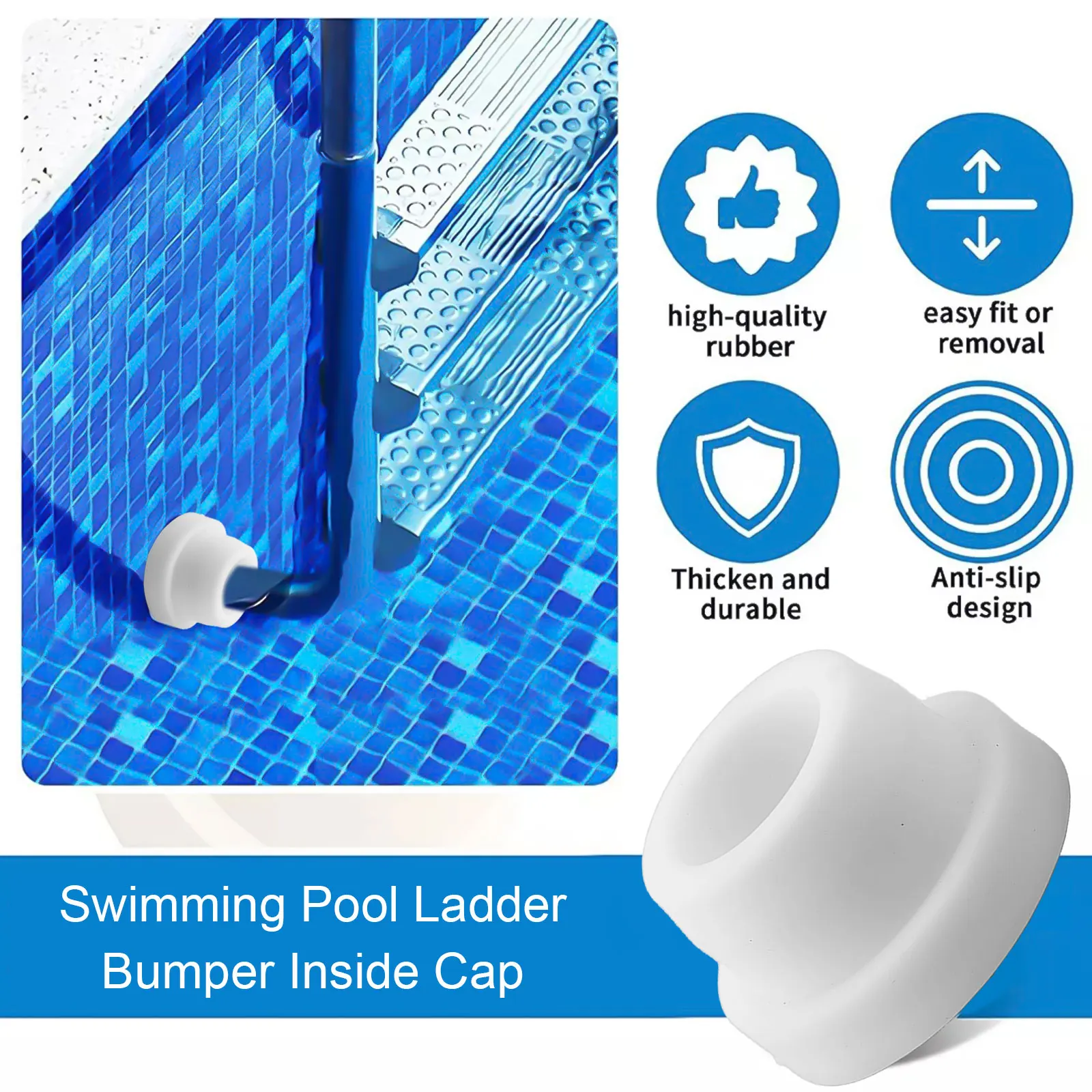 Ladder Bumper Cover Pool Ladder Bumpers Pool Maintenance Easy Installation Internal Bumper Cover For 1.9-inch Ladder Tubes