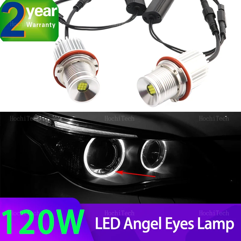 120w Error Free LED Angel Eyes Marker Lights Bulbs White Top Quality For BMW E39 E81 E82 E87 E88 X5 E53 E60 E61 E63 E64 X3 E83