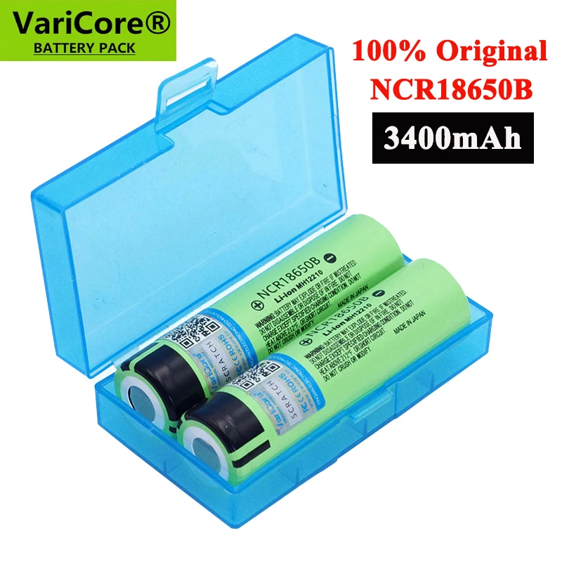 New Original 18650 NCR18650B Rechargeable Li-ion battery 3.7V 3400mAh For Flashlight batteries + Storage box