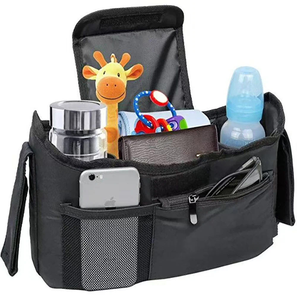 Baby Diaper Bag On Stroller Outdoor Waterproof Tear Resistant Multi Layer Storage Detachable Shoulder Strap Mommy Bag view 2