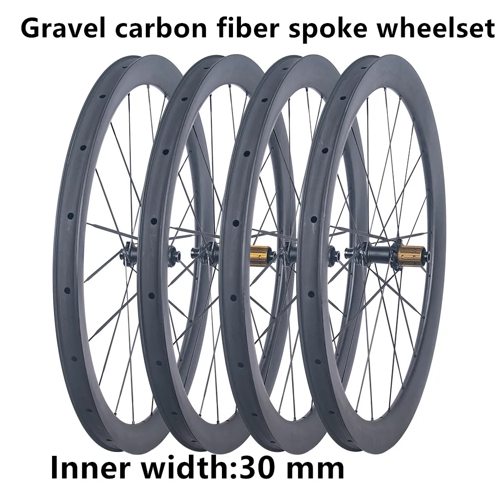 

Gravel 1140g 700c 45/50mm Ultralight Carbon Spoke Wheels Disc Brake 36T 60T Ratchet Ceramic Road Bicycle Wheelset