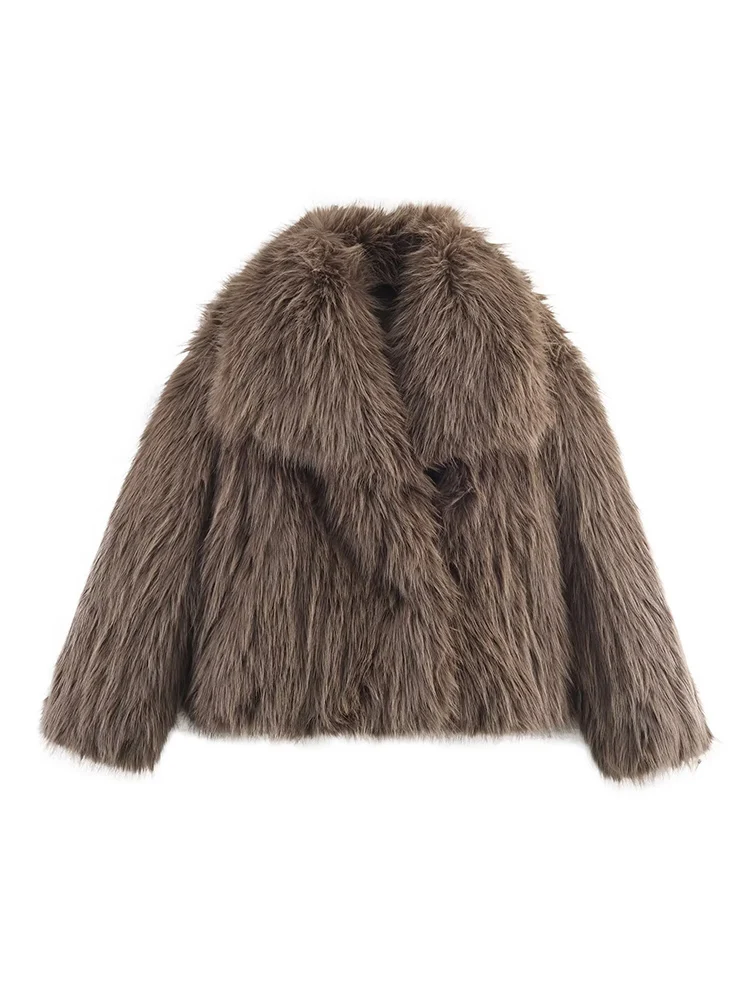 معاطف نسائية شتوية سميكة من الفرو الصناعي 2025 سترة جديدة للخريف من الفرو منفوش وفضفاضة مناسبة ملابس خارجية أنيقة للسيدات للشارع الدافئ #6