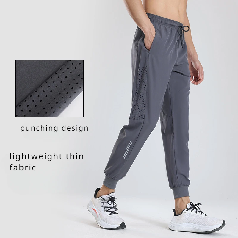 Men's Athlestic Running Pants Lightweight Workout Joggers Quick Dry Gym Sweatpants Active Sports Traning Pants Zipper Pockets