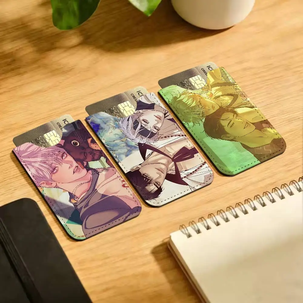 Pearl Boy BL Anime Ultra Slim Men Leather Mini Wallet Lightweight Credit Bus ID Card Holder Case for Daily Business Use