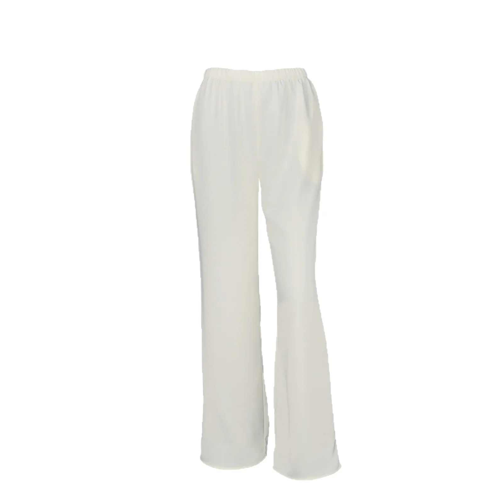 Women High Waist Wide Leg Trousers Satin Finish Solid Color Elegant Flared Pants with Elastic Waistband Black Brown Cream Pink