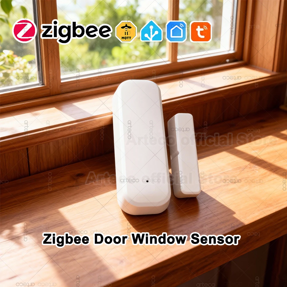 Tuya Zigbee Door Window Sensor Smart Home Security Wireless Magnetic Anti-theft Contact Detector App Remote Monitor Support Z2M