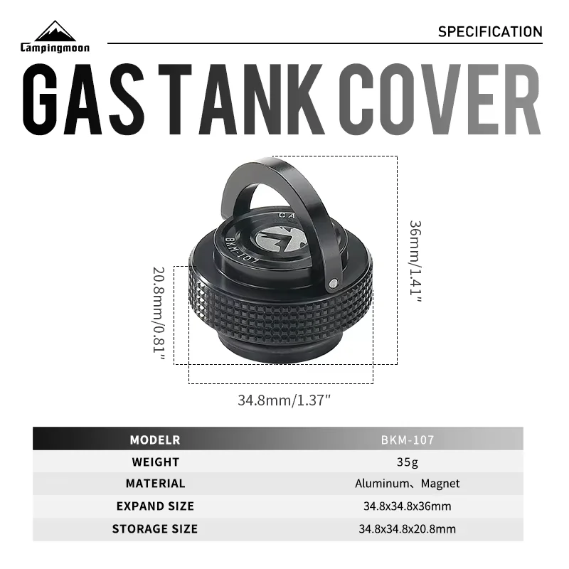 CAMPINGMOON BKM-107 غطاء خزان الغاز متعدد التوافق مع إضاءة متكاملة لممارسة التخييم