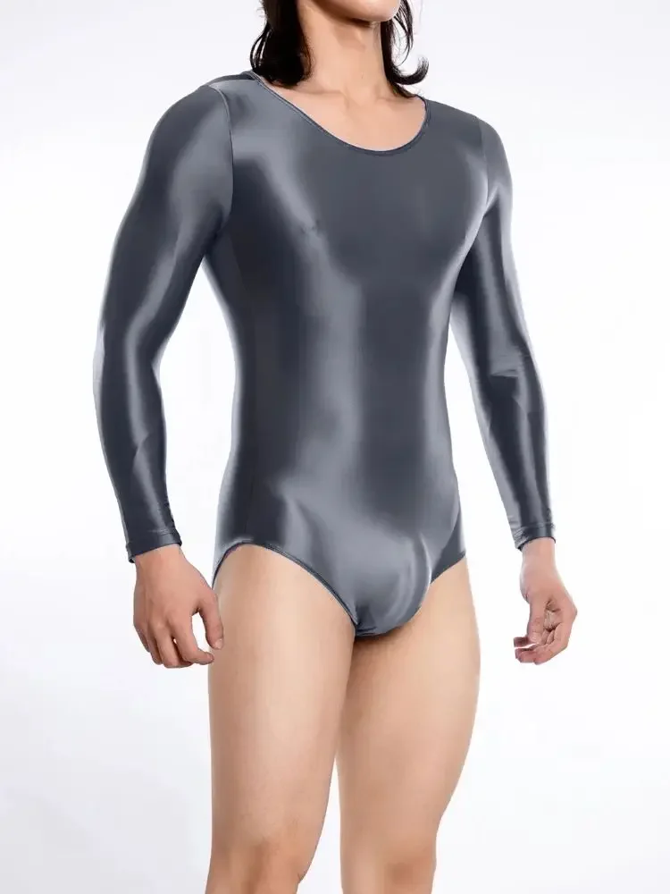 Men's Pouch Bag Shiny Glossy Smooth Lycra Bodysuit, Fitting Sexy Bodysuit, Elastic Yoga Bodysuit2026