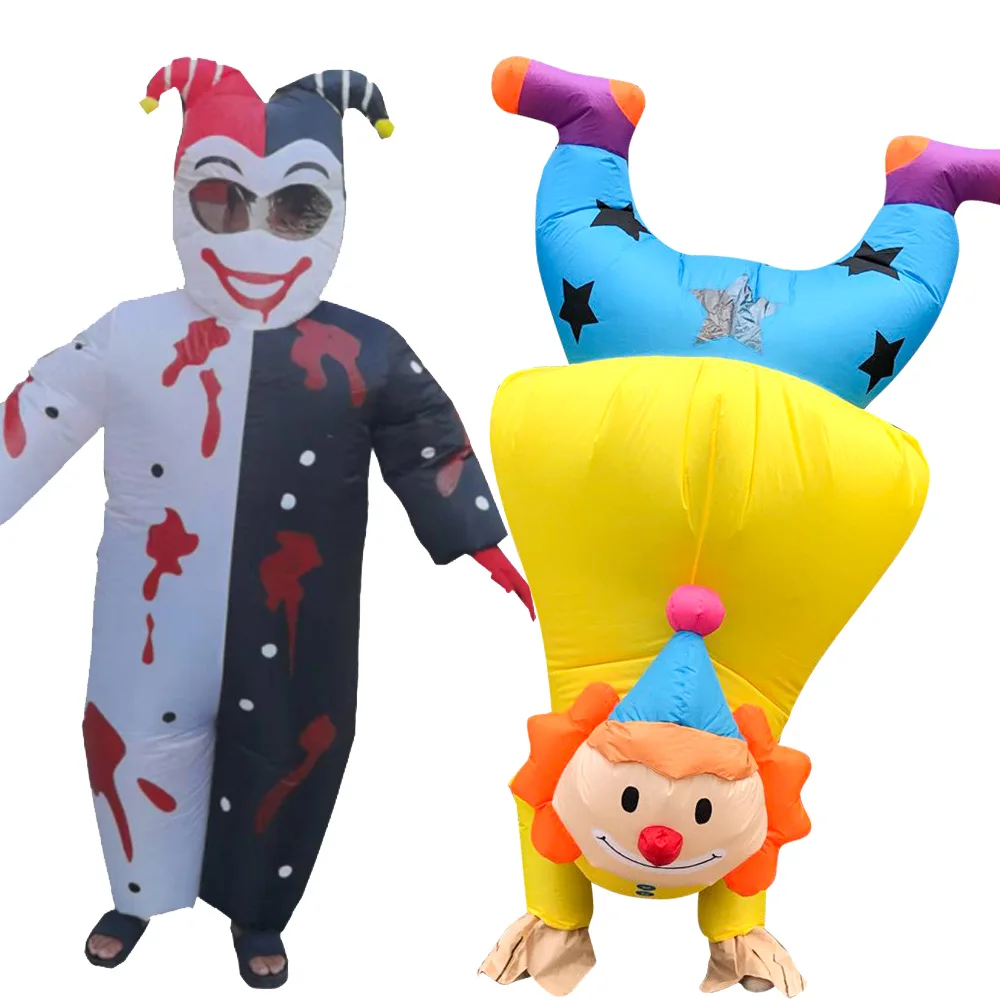 

Anime Cartoon Stand Upside Down Clown Inflatable Costume Funny Halloween Carnival Adult Handstand Clown