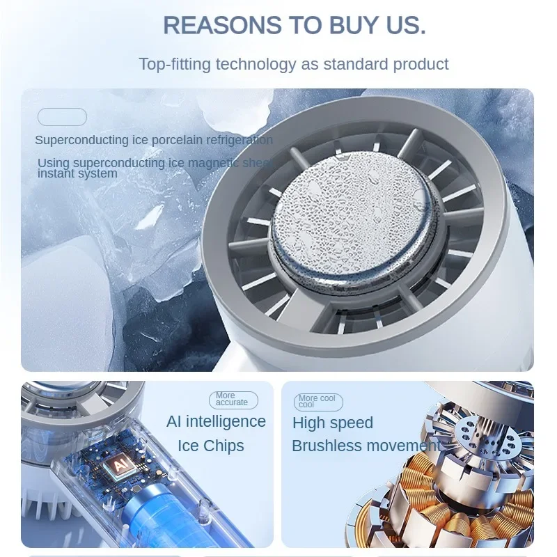 Handheld Ice Compress Fan USB Rechargeable Semiconductor Refrigeration Portable Small Charging Turbo Mini Fan Air Conditioner