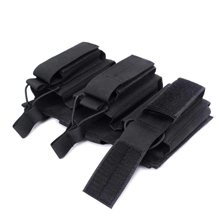 Tactical MOLLE Triple Double-Layer Magazine Pouch Universal Rifle Mag Holder Open Top Mag Bag Compatible with M4 M14 M16 AK AR-1