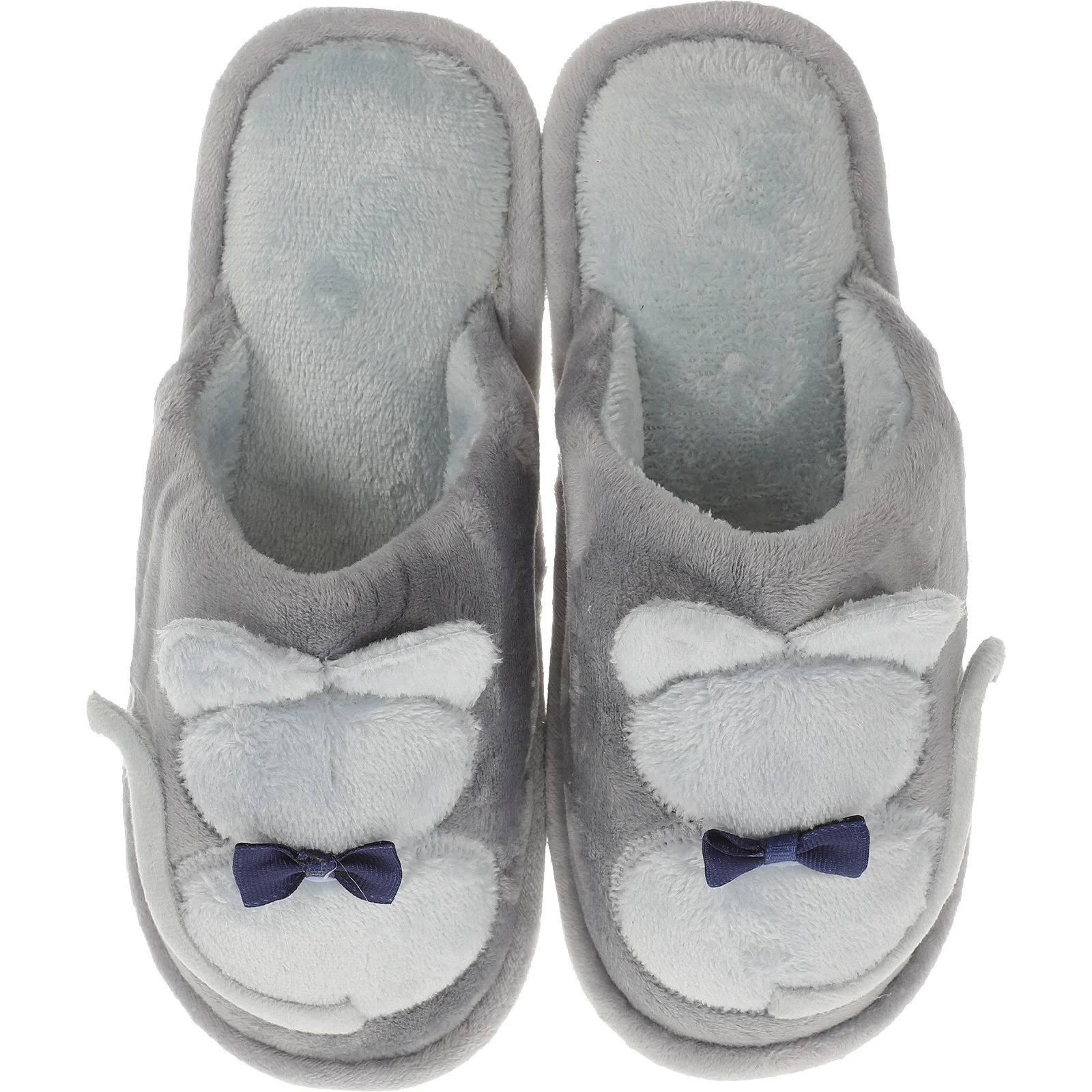 

1 пара зимних тапочек в форме кошки, удобный домашний аксессуар для мальчиков и девочек, внутренняя длина 23 см, размер 23, серый