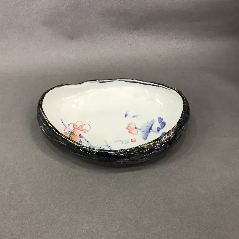 Japanese Style Ceramic Sashimi Plate Creative Seafood Serving Dish Buffet Display Platter Unique Cooking Bowl for Sushi and