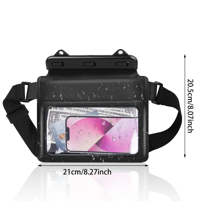 Waterproof Swimming Bag Outdoor PVC Transparent Drift Diving Fanny Pack Belt Bag Storage Underwater Phone Waist Pack Handbags