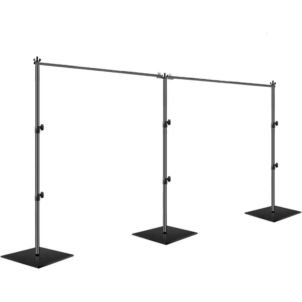 

7x20ft(HxW) Backdrop Stand Pipe and Drape Heavy Duty Adjustable Background Support System Kit with Steel Base for Photography