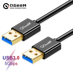 QGeeM USB 3.0 2.0 Cable Super Speed USB3.0 A Male to Male USB Extension Cable for Radiator Hard Disk USB 3.0 Data Cable Extender