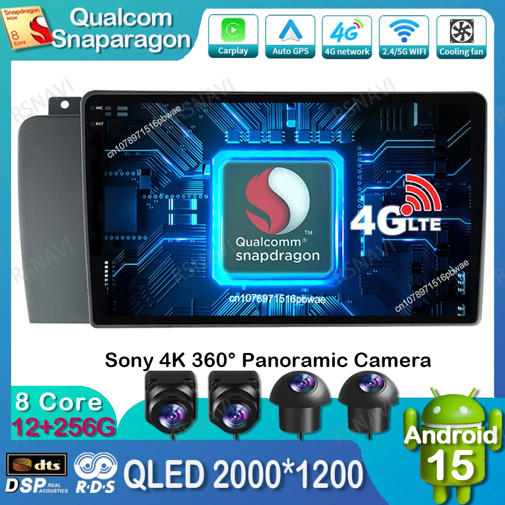 

Android 15 Car Radio For Volvo XC70 V70 S60 2000 - 2009 Multimedia GPS DSP BT Qualcomm Navigation 5G WIFI Viedo Player 4G LTE