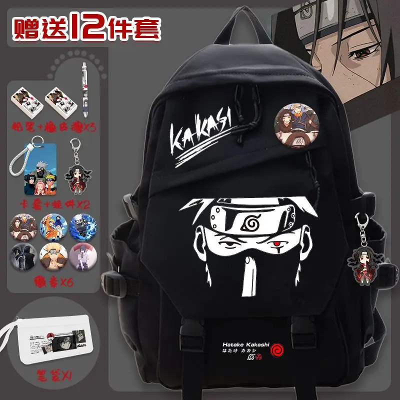 Naruto New Cartoon Student Schoolbag Casual and Lightweight Waterproof Stain Resistant Large Capacity Cute Backpack