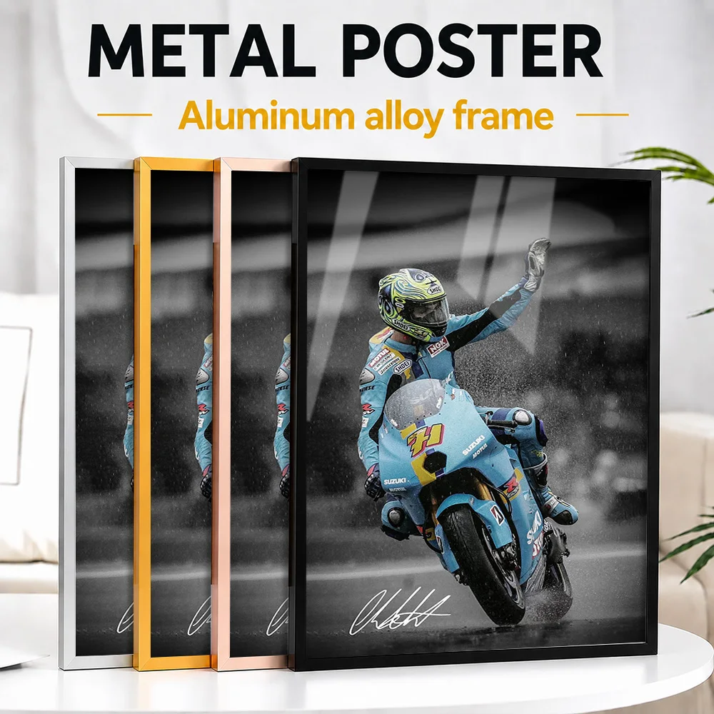 Chris Vermeulen MotoGP Framed Metal Print Customized Photo Dynamic Victory Style Wall Art For Game Room Premium Collector Gift