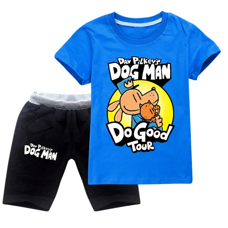 Conjunto de ropa deportiva informal para niños y niñas, camiseta y pantalones para perros, de 2 piezas chándal, Verano