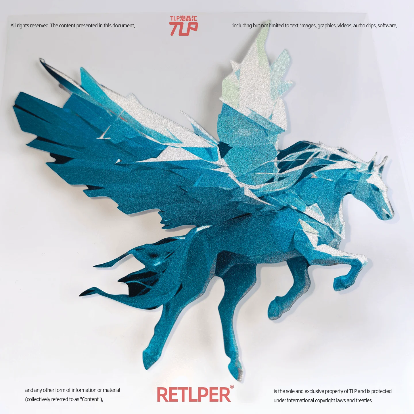 Retlper Hollow-Out Car Sticker Original Fantasy Galloping Horse with Wings Spread Waterproof Flat for Moto