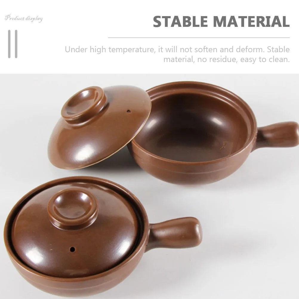 

Heat Resistant Lithium Ceramic Pot with Side Handle Kitchen Casserole for Braised Chicken Rice Soup Cooking