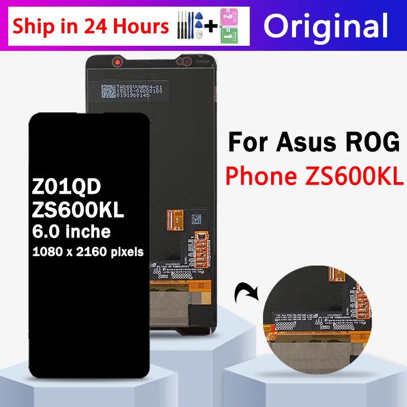 

6.0"Original ZS600KL Display For ASUS ROG 1 Phone ZS600KL LCD Z01QD Display Touch Screen Digitizer Assembly Replacement