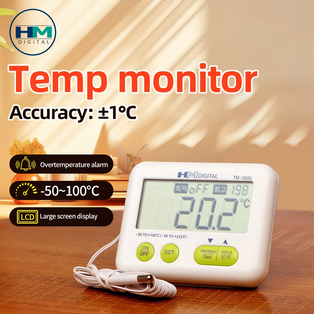 

TM-3000 Digital Thermometer Household Mini Temperature Controller Portable Refrigerator Detection Thermometer With Sensor