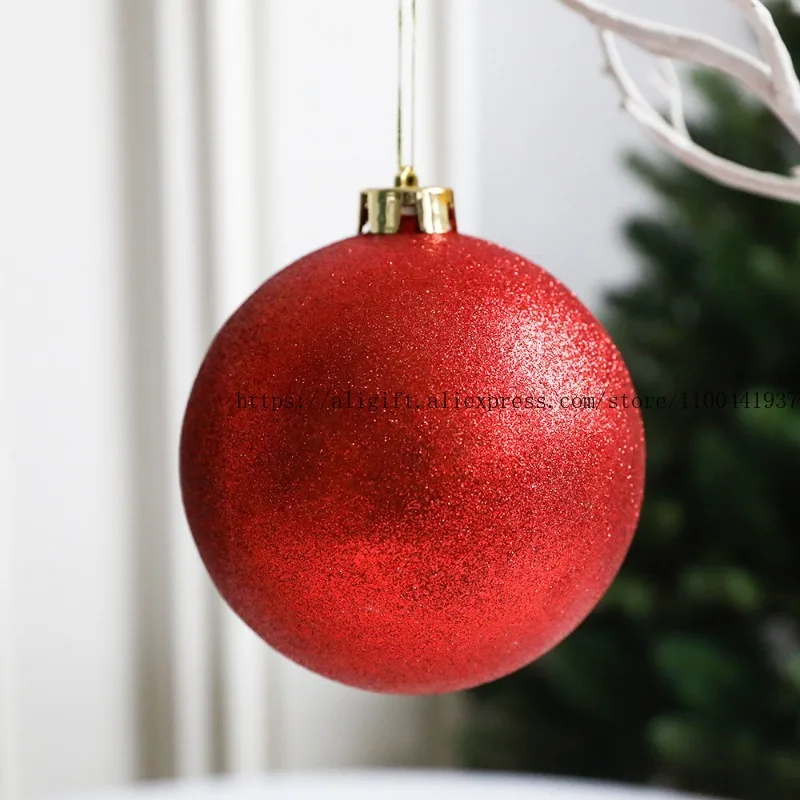 Christmas Decorations Red Christmas Ball 10cm Hanging Ball Bright Light Ball Activity Festive Supplies - view 5