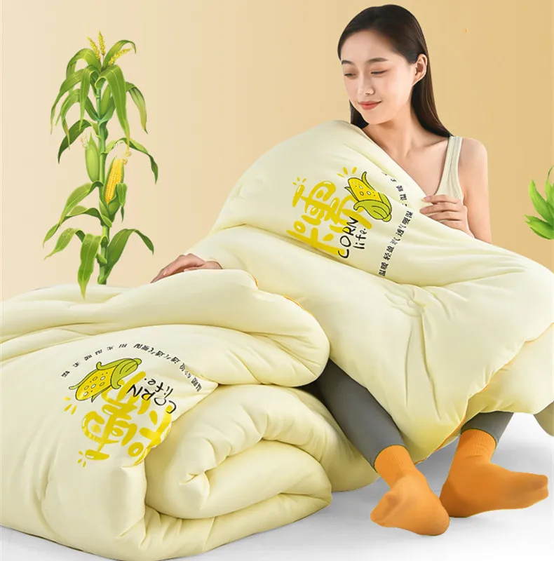 180x220CM Nordic Corn Fiber Quilt Comforter Spring and Autumn Soft Quilts Household Bedroom Bed Sofa Air-Conditioned Quilts