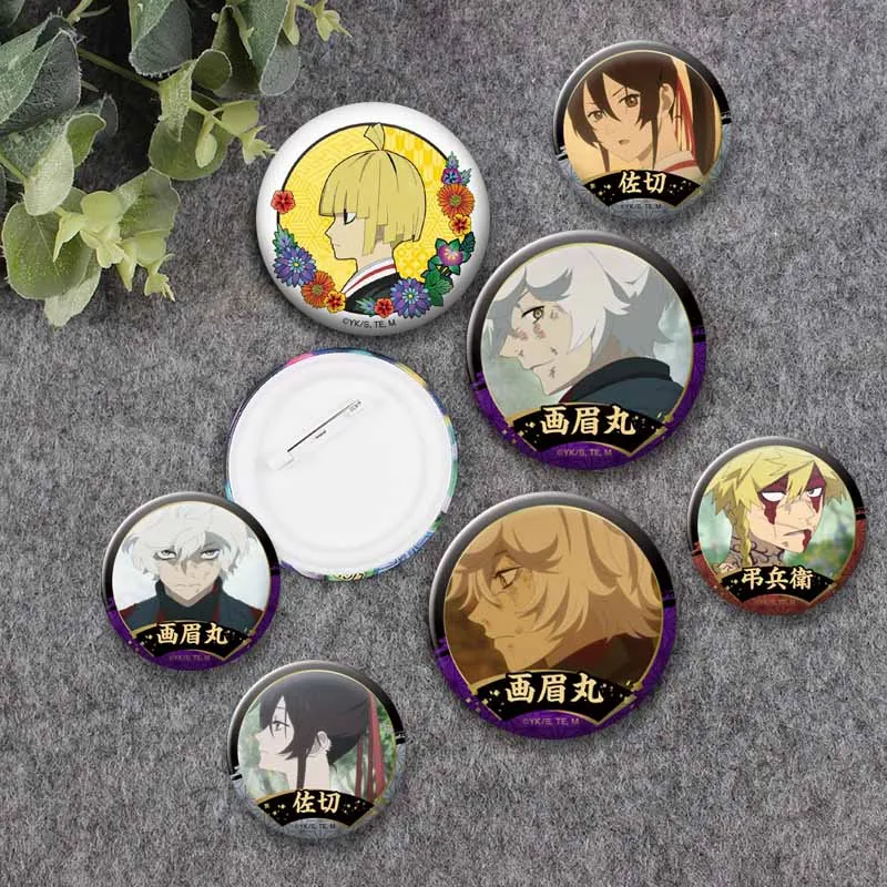 Hell's P-Paradise Anime Peripheral Round Brooch Clothes Bag Jewelry Accessories Cartoon Button Badge Gabimaru Enamel Pins Gifts