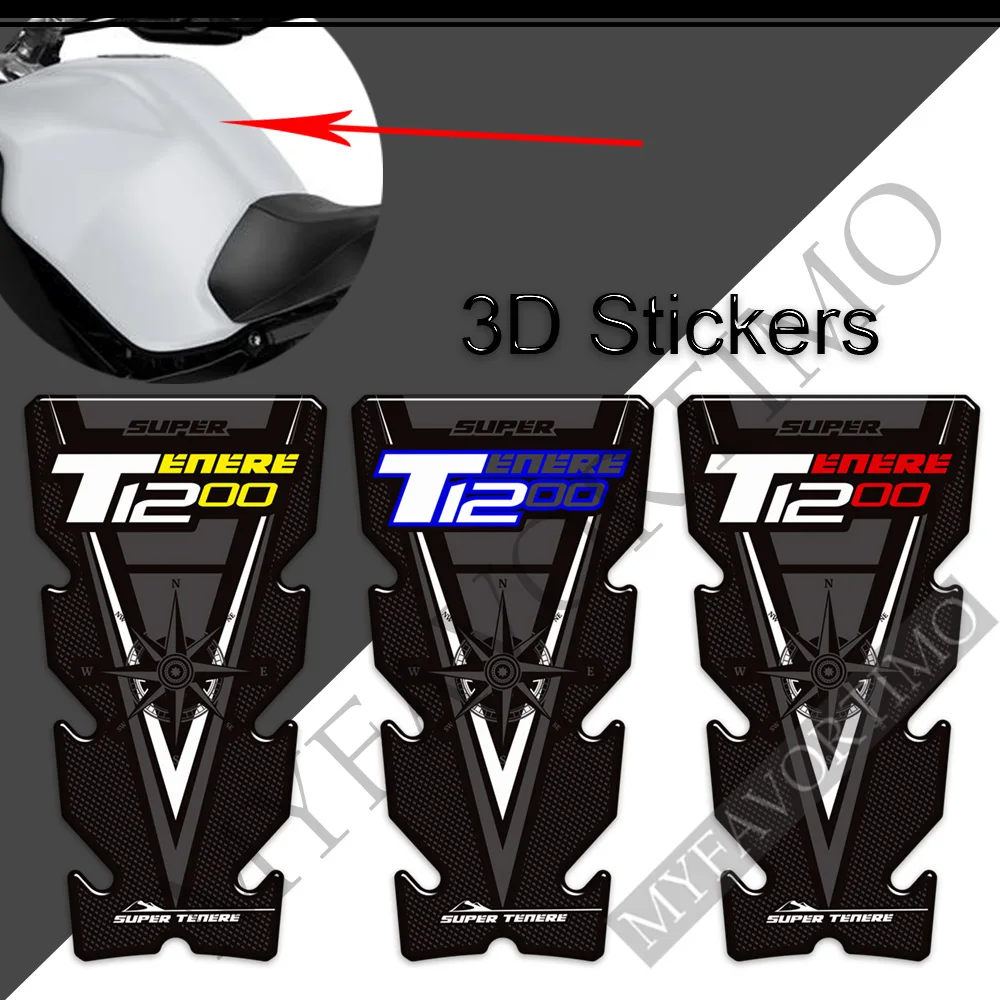 

3D Stickers Decals Tank Pad For Yamaha Super Tenere XT1200X XT1200ZE XT 1200 Z ZE ES XTZ XTZ1200E Gas Fuel Oil Kit Knee Fish