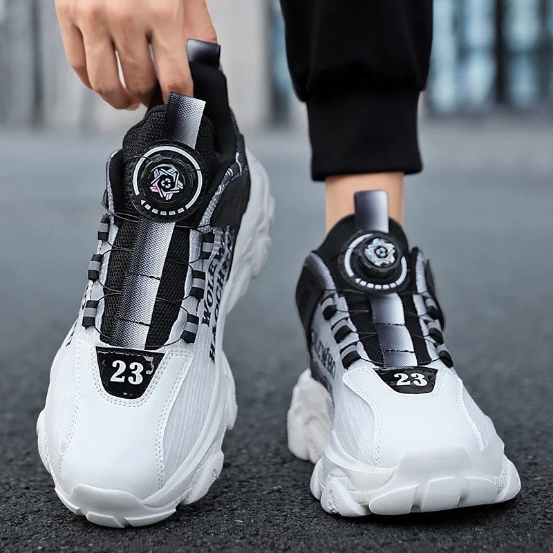 Mode Casual Heren Sportschoenen Met Dikke Onderkant Anti-Gladde Waterdichte Mannelijke Sneakers Outdoor Jogging Sportschoenen