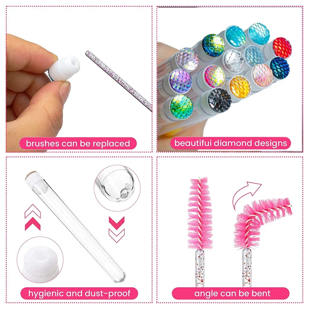 25/50pcs Reusable Eyebrow Brush Tube Disposable Mascara Wands Applicator Eyelash Brush Replaceable Dust-proof Makeup Brushes