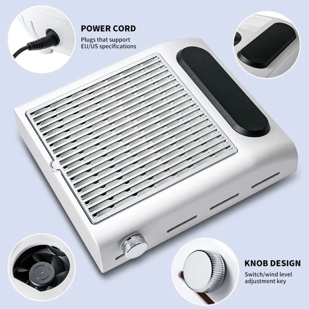 Sterke zuigkracht nagelstofafscheider Oplaadbare herbruikbare stofafzuiger Professionele geluidsarme nagelstofzuiger