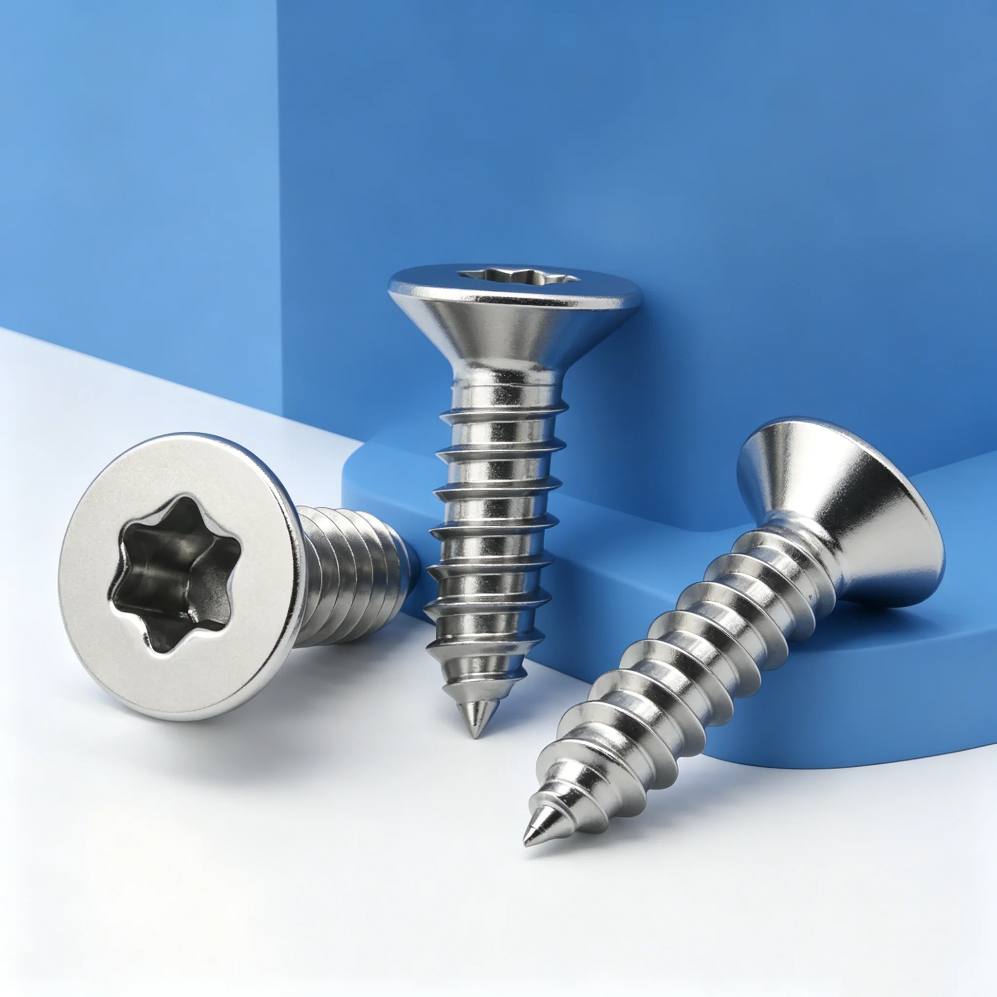 

50-500P M2 M2.3 M2.6 M3 M4 M5 M6 304 A2-70 Stainless Steel Six Lobe Torx Flat Countersunk Head Wood Self-tapping Screw GB2670.2