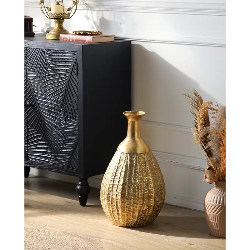 Vintage Gold Flower Pot New Arrival Looking Wedding Party Decorative Metal Elegance Flower Vase