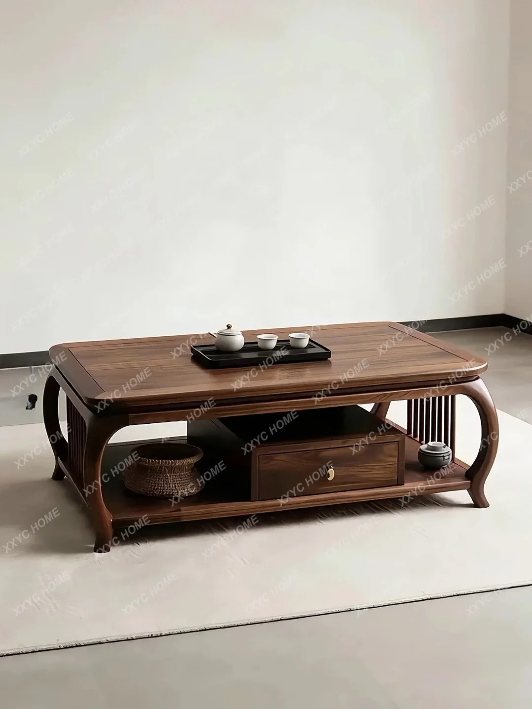 

Minimalist Zen tea table living room solid wood rectangular low table