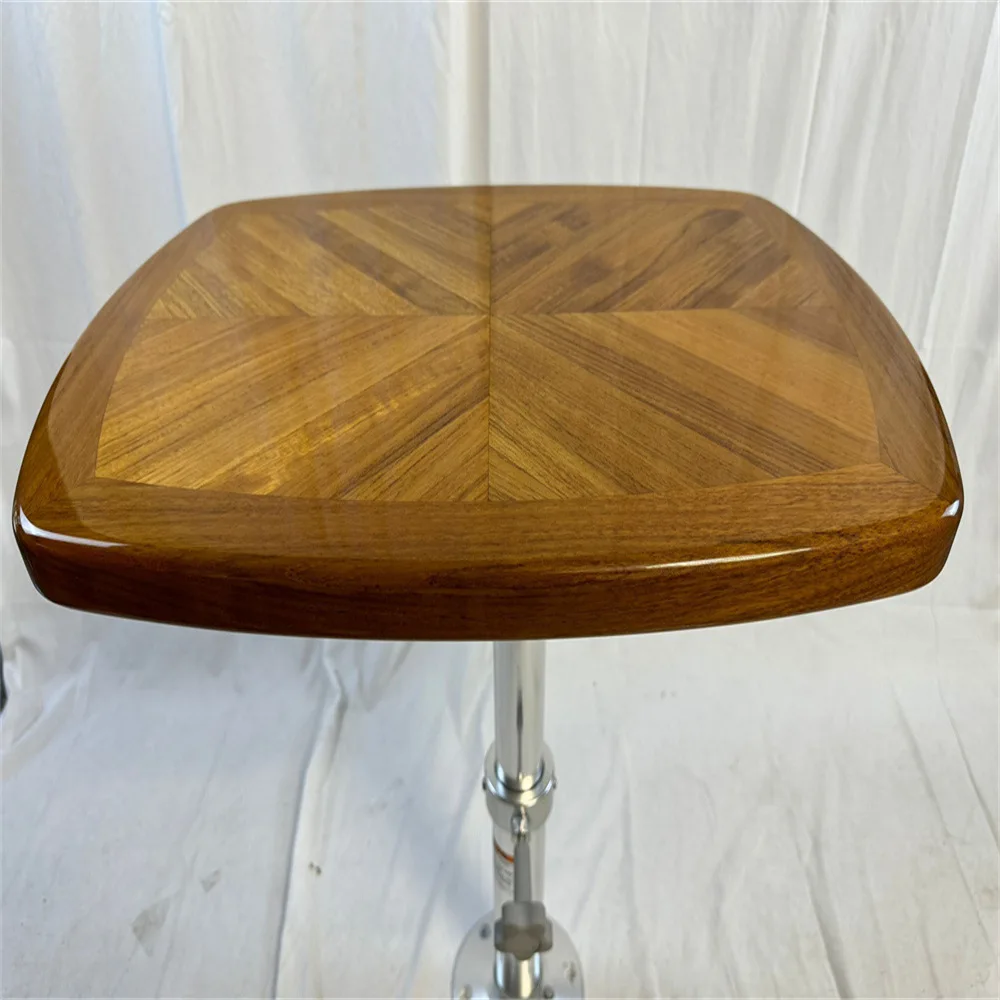 High-Gloss Painted 45x60cm Teak Bucket-Shape Tabletop For Yacht RV Ship Accessories Cross-Border E-Commerce