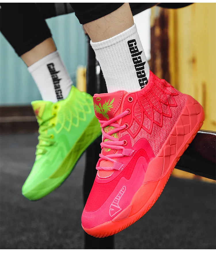 Men Basketball Shoes Outdoor Sports Shoes Male Trendy Sneakers Wear Resistant Rubber Sole Basketball Shoes