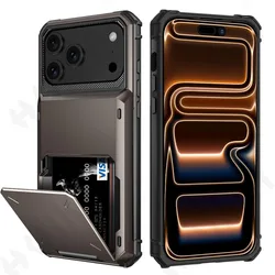 Case For iPhone 17 16 15 14 13 12 11 Pro Max Plus Air X XR XS Wallet Case Card Holder ID Slot Scratch Bumper Rugged TPU Cover