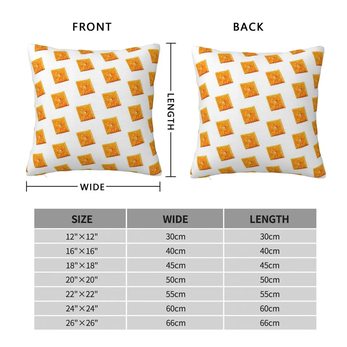 Cheez-It Snack Square Pillowcase Polyester Linen Velvet Creative Zip Decor Pillow Case Home Cushion Case