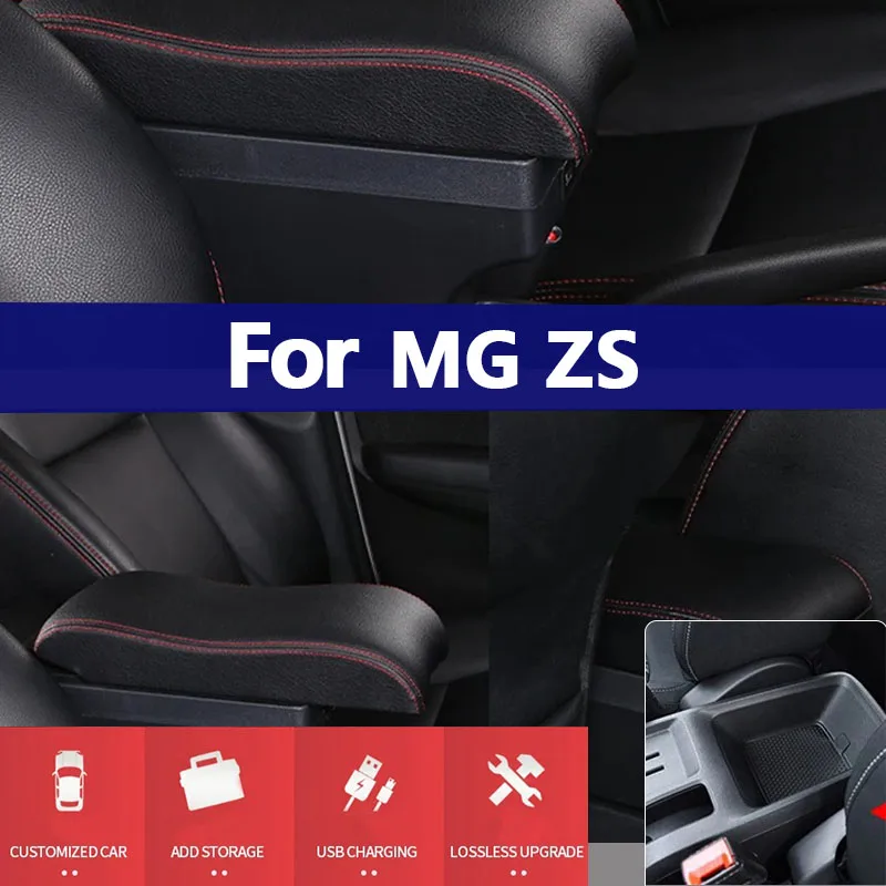 

Для MG ZS Подлокотник для MG ZS Автомобильный подлокотник Центральный ящик для хранения Интерьер Модернизация с USB Аксессуары для салона автомобиля