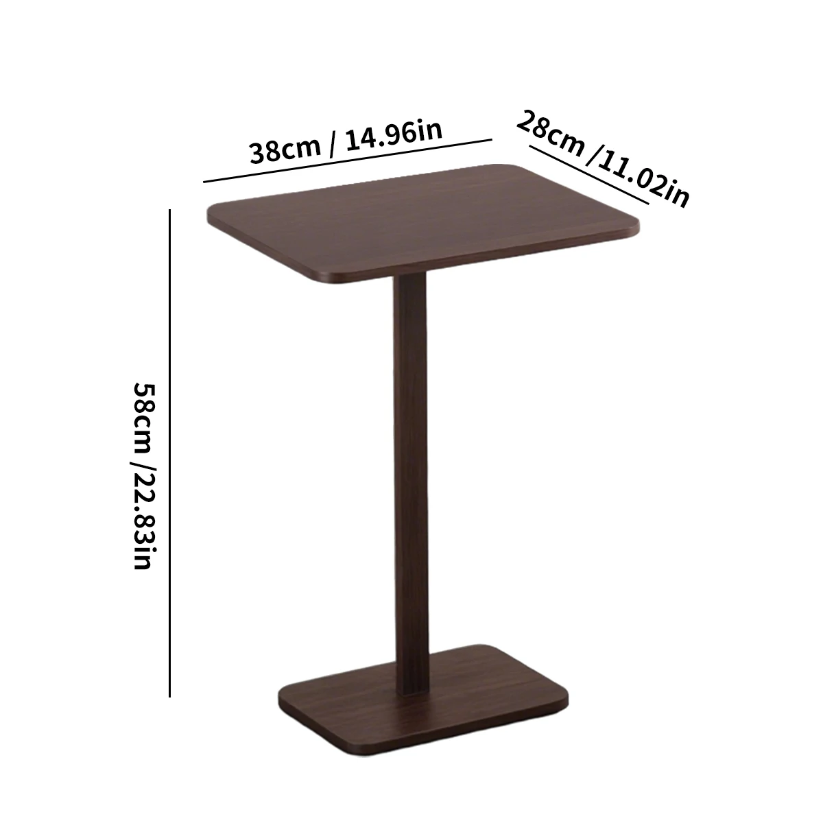 Bamboo C-Shape Sofa Side Table Armrest Tray, Space-Saving TV Snack Table for Couch Bed Living Room