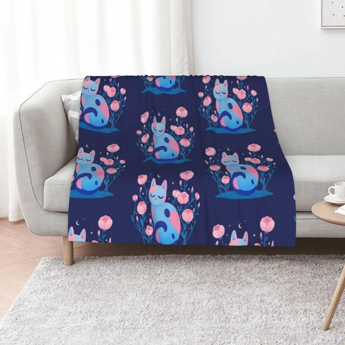 Peony cat Throw Blanket decorative Thermals For Travel Vintage Sofas manga Softest Blankets