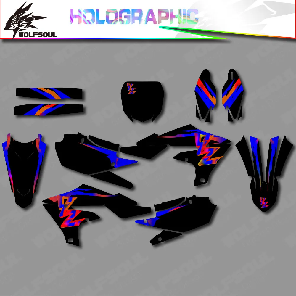 Motorcycle Holographic DECALS Graphics Sticker Kits For Yamaha YZF450 2018- 2021 2022 For YZ250F YZF250 2019 2020 2021 2022 2023