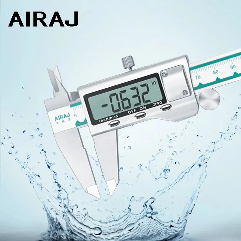 AIRAJ High-precision Digital Caliper Stainless Steel Long Waterproof Vernier Caliper Level Multi-function Measuring Tools