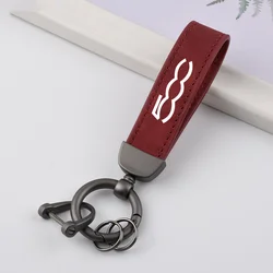 New Women Men Luxury Suede Leather Car Gift Keychain Accessories For Fiat 500 Grande Punto Tipo Stilo Palio Astra Bravo Panda