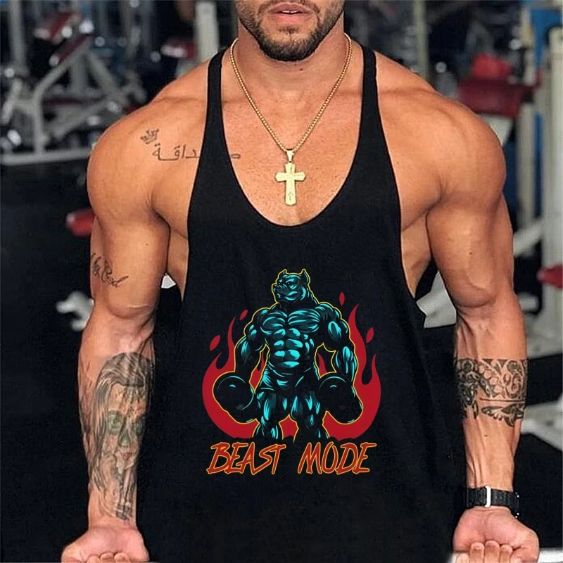 

Men's Cotton Y-Back Vest Sleeveless Athletic Tank Top Fit for Gym Muscle Training Fitness Workout Undershirt Activewear